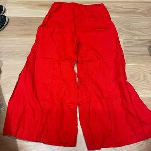 Red wide leg Anthropologie pants